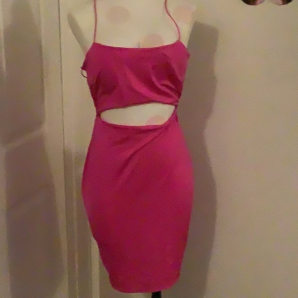 Vibrant Pink Cutout Dress